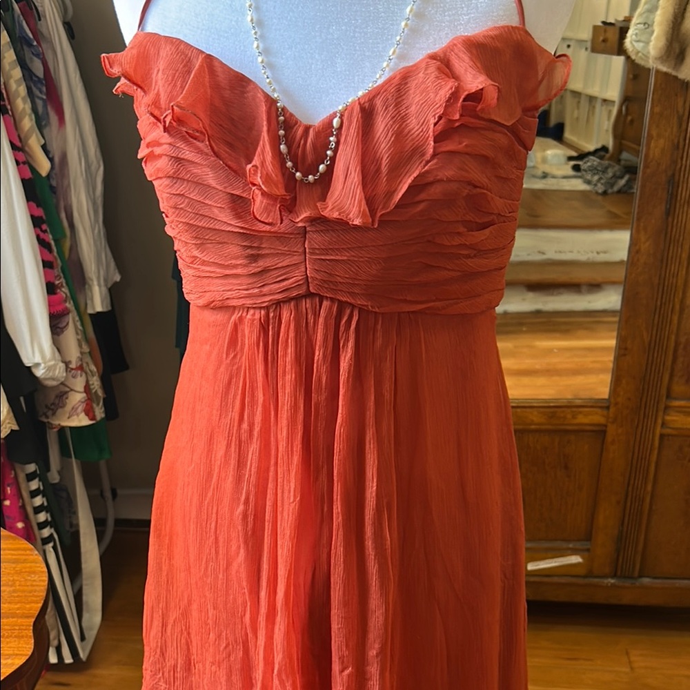 Amsale Halter silk Midi Dress